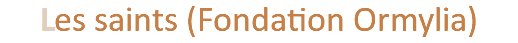 Les saints (Fondation Ormylia)
